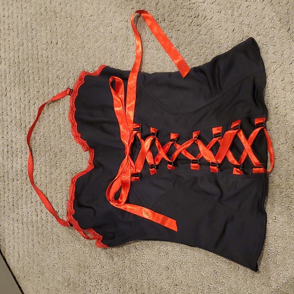 NEW Torrid - Corset 36B black and red trim Torrid